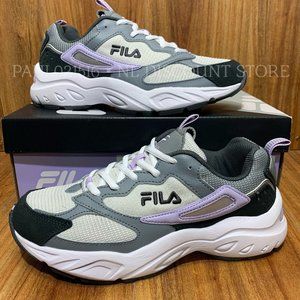 FILA Women's Envizion Molded EVA Comfort Footbed Shoes, Gray/Lilac